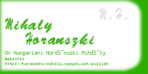 mihaly horanszki business card